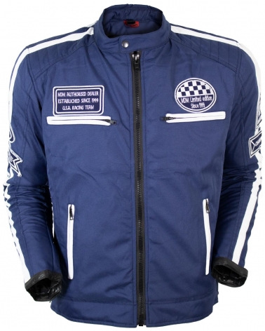 Textil Sommerjacke CE Protektoren Racing Motorrad Winddicht blau 